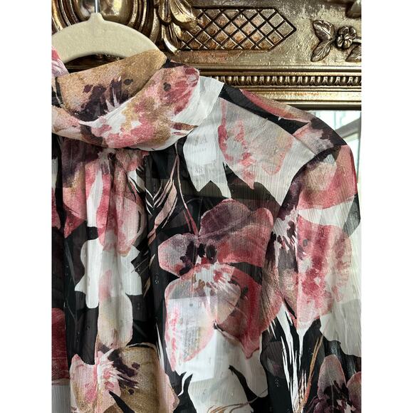 MISA Lulu High Neck Top In Flora Tropical Black XS NEW NWT! - Picture 4 of 8